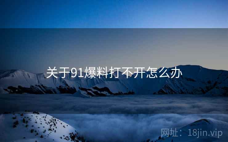 关于91爆料打不开怎么办