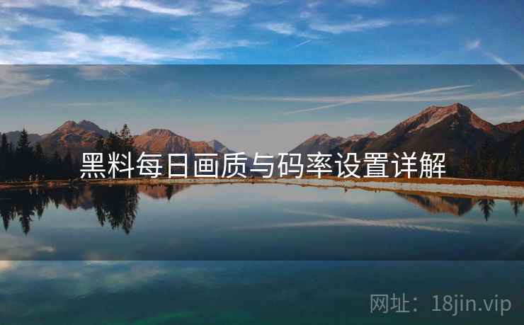 黑料每日画质与码率设置详解
