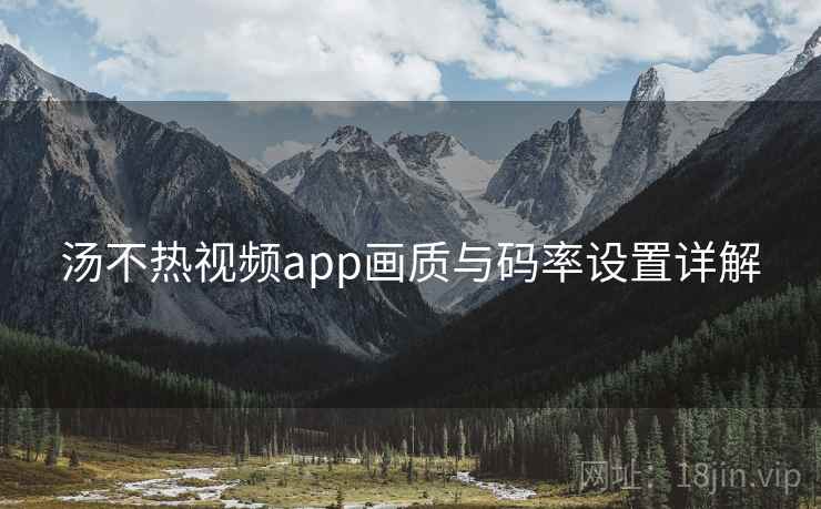 汤不热视频app画质与码率设置详解